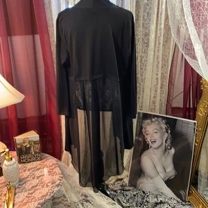 Black cardigan with sheer back detail